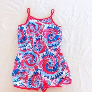 Jumping Beans romper size 7 girls 4th of july red blue white